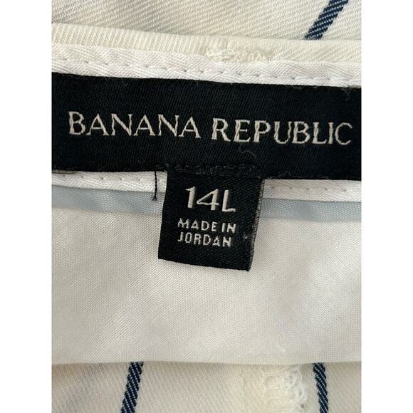 Banana Republic Ryan Pants Size 14L White Black Checkered Mid Rise Straight Leg - Picture 6 of 13